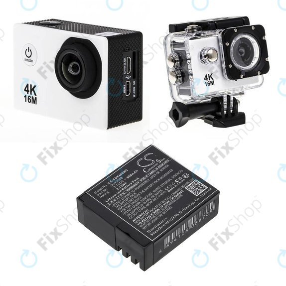 Bateria do SJCAM SJ4000, SJ5000, 900mAh, Li-Ion, 3.7V, SJ4000B, HQ