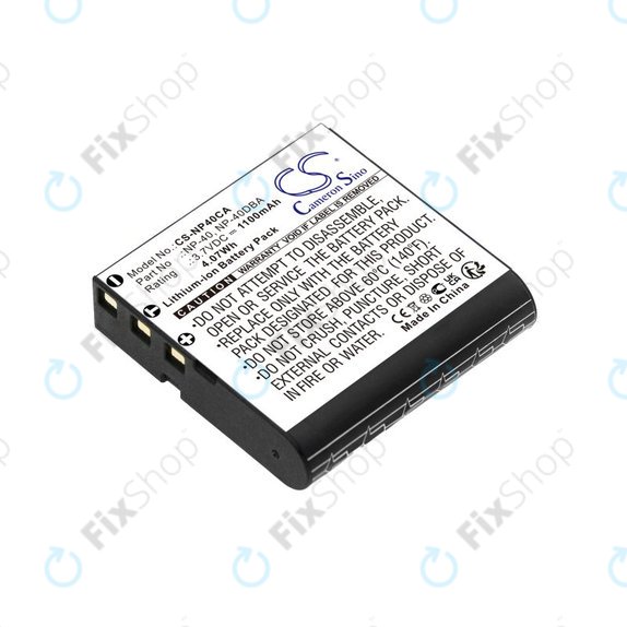 Bateria do Casio Exilim Ex-FC100, 1100mAh, Li-Ion, 3.7V, NP-40, HQ