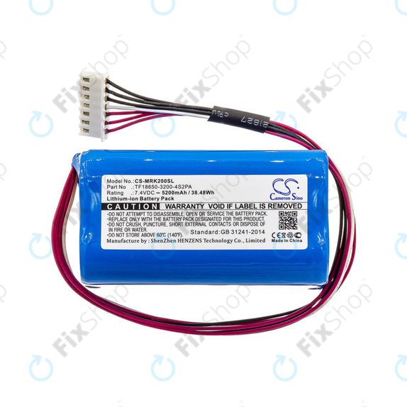 Bateria do Marshall Kilburn II, 5200mAh, Li-Ion, 7.4V, TF18650-3200-4S2PA, HQ