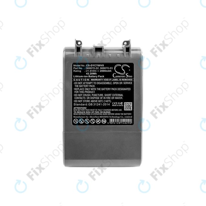Bateria do Dyson V7, 968670-02, 968670-03, Li-Ion, 21,6V 2000mAh, HQ