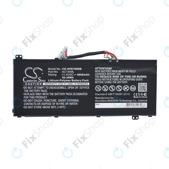 Bateria do Acer Aspire Vn7, V15 Nitro, Spin 3, 4600mAh, Li-Pol, 11.4V, AC14A8L, HQ