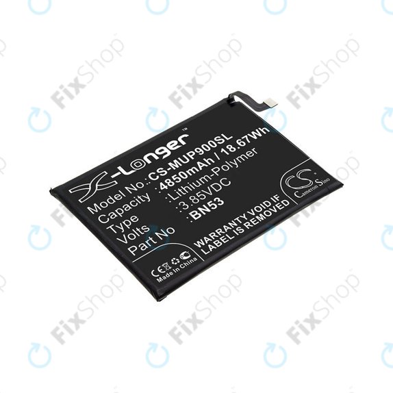 Bateria dla Xiaomi Redmi Note 9 Pro, 4850mAh, Li-Pol, 3.85 V, BN53, HQ