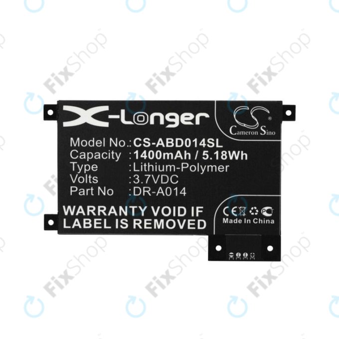 Bateria do Amazon Kindle Touch, Touch 4th, DR-A014, 170-1056-00, 1400mAh, HQ