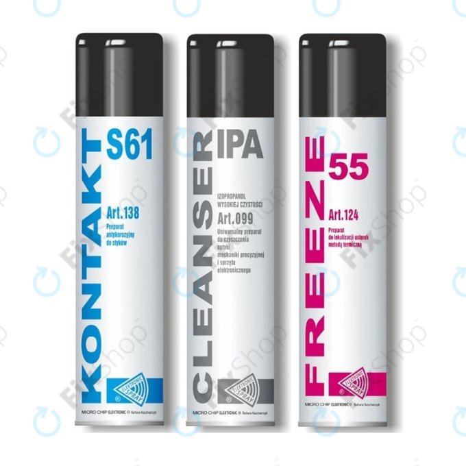 Zestaw sprayów, 3x600ml, Micro Chip Elektronic