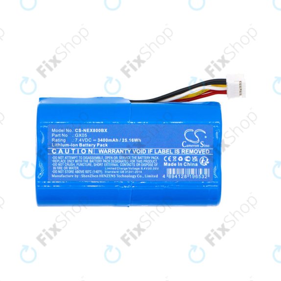 Bateria do NEXGO N86, 3400mAh, Li-Ion, 7.4V, GX05, HQ