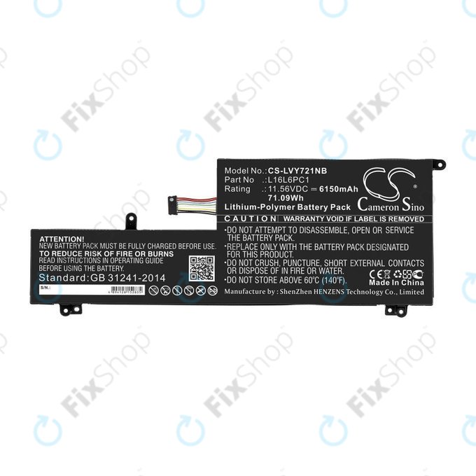 Bateria do Lenovo Yoga 720-15, 6150mAh, Li-Pol, 11.56V, L16L6PC1, HQ
