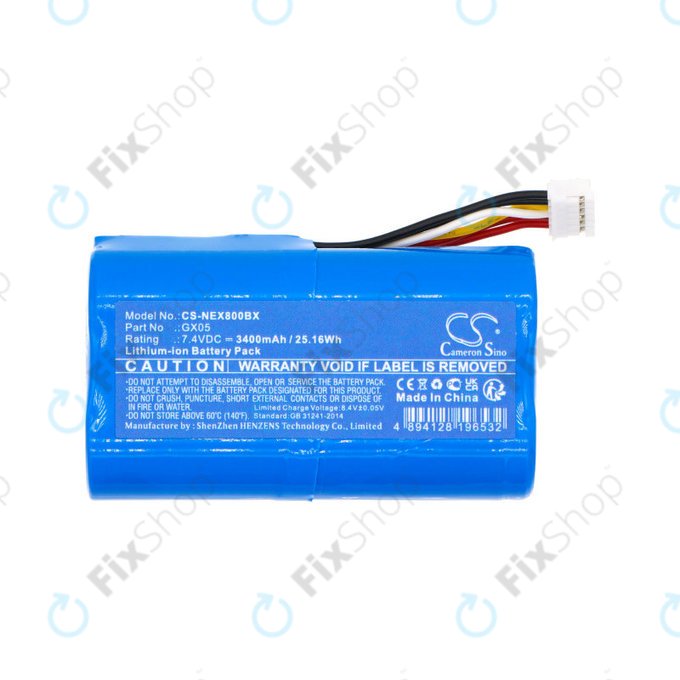 Bateria do NEXGO N86, 3400mAh, Li-Ion, 7.4V, GX05, HQ