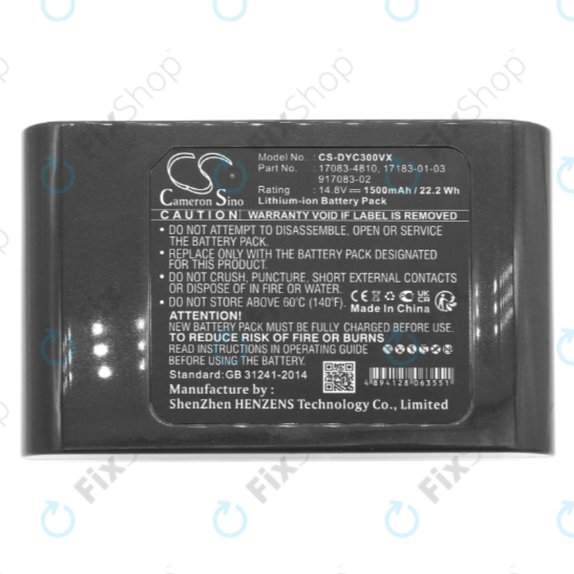 Bateria do Dyson DC30, DC35, 17083-4810, 17183-01-03, 917083-02, Li-Ion, 14,8V 1500mAh, HQ