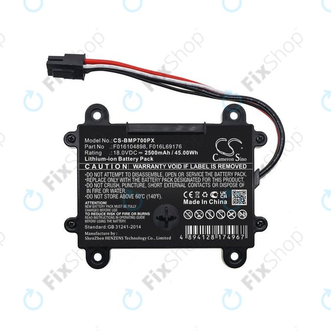 Bateria do Bosch Indego 350, 400, M 700, Indego S+ 350, 2500mAh, Li-Ion, 18V, F016104898, HQ