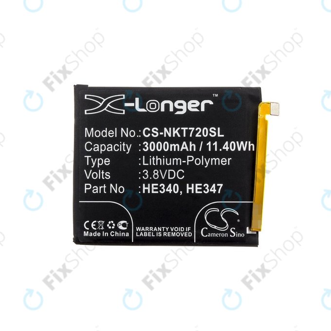 Bateria dla Nokia 7.1, 3000mAh, Li-Pol, 3.8 V, HE340, HQ
