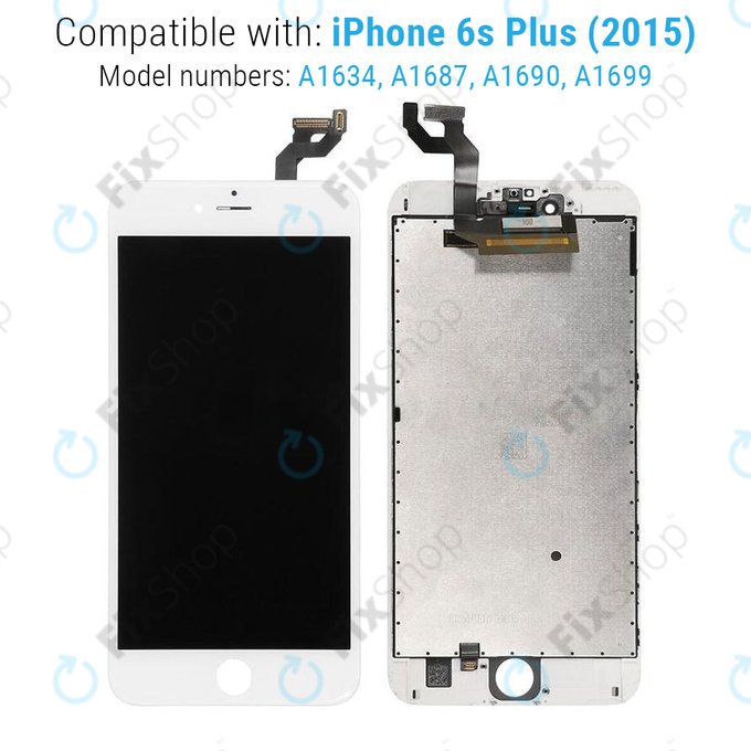 Wyświetlacz dla iPhone 6S Plus, White, Ekran dotykowy z ramką