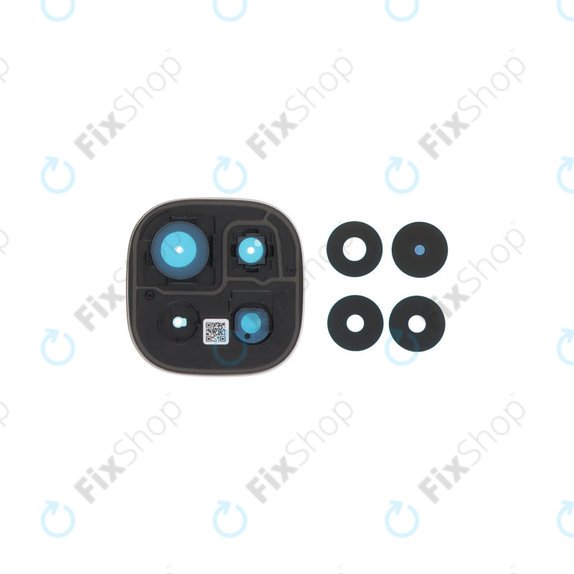 Szklo obiektywu tylnej kamery z oslona, ramka do Xiaomi Redmi Note 15 Pro 5G, Black