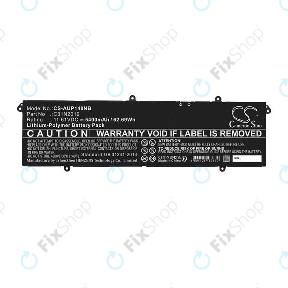 Bateria do Asus VivoBook Pro 14, 14X, 15 OLED, 5400mAh, Li-Pol, 11.61V, C31N2019, HQ