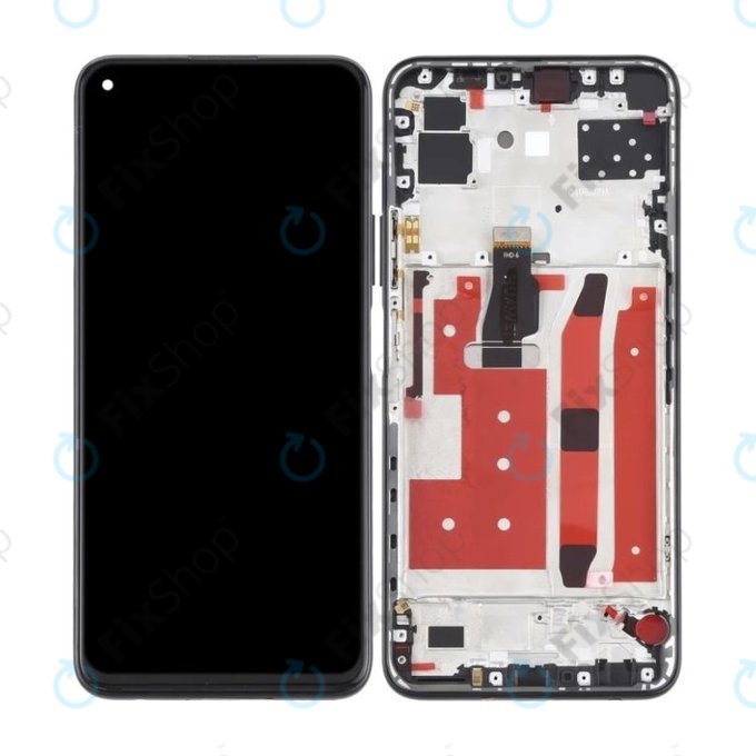 Wyświetlacz do Huawei P40 Lite 5G, Ekran dotykowy z ramką, Midnight Black, TFT