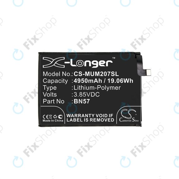 Bateria dla Xiaomi Poco X3 NFC M2107J20CG, 4950mAh, Li-Pol, 3.85 V, BN57, HQ