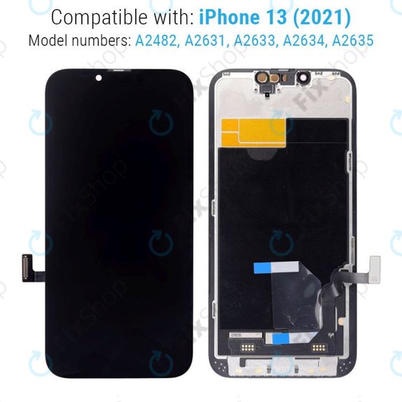 Wyświetlacz dla iPhone 13, Ekran dotykowy z ramką, Refurbished