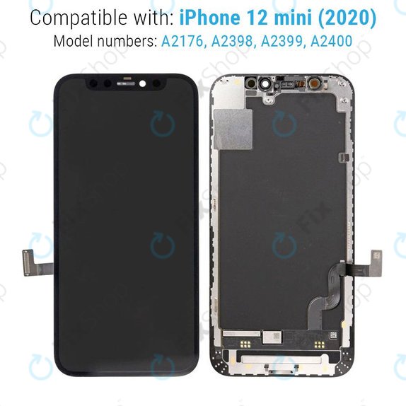 Wyświetlacz Hard OLED dla iPhone 12 Mini, Ekran dotykowy z ramką, FixPremium