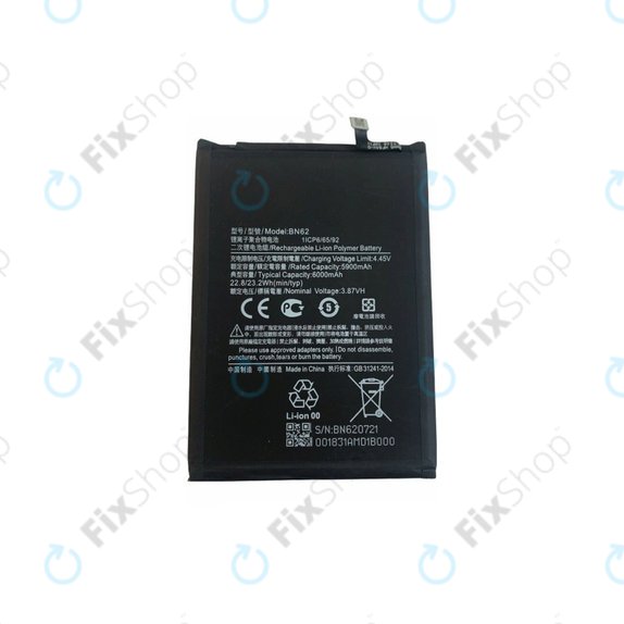 Bateria do Xiaomi Redmi 9T, BN62, 6000mAh