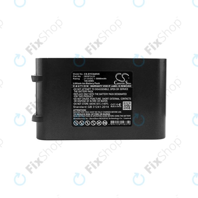 Bateria do Dyson DC-seria, V6, 965874-02, Li-Ion, 21,6V 5000mAh, HQ