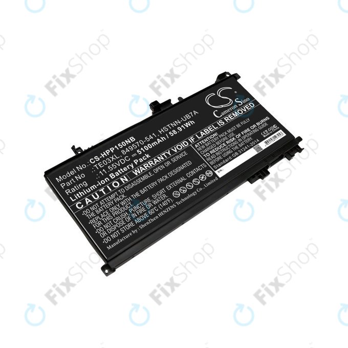 Bateria do HP Omen 15, Pavilion 15, WASD 15, 5100mAh, Li-Ion, 11.55V, TE03XL, HQ