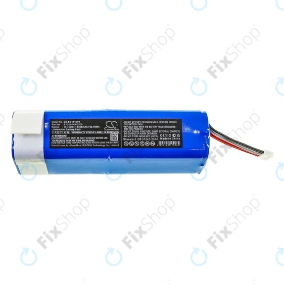 Bateria do Ecovacs Deebot Ozmo-seria, T-seria, N-seria, Yeedi Vac 2 Pro, S10-Li-144-5200, Li-Ion, 14,4V 6400mAh, HQ