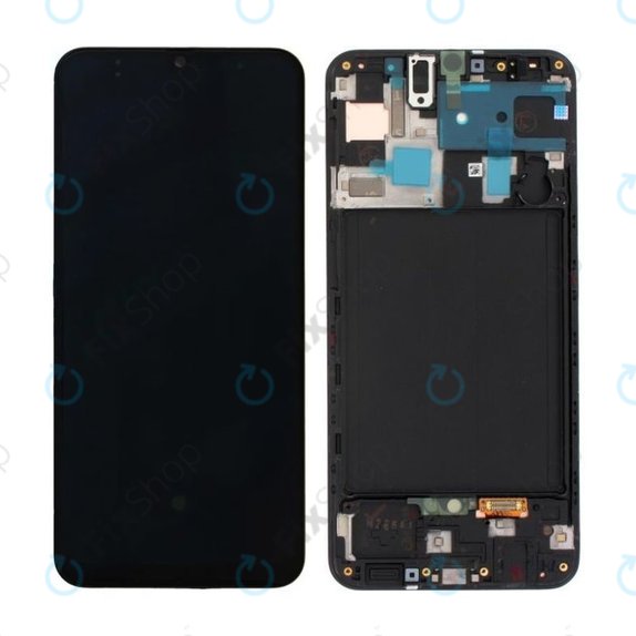 Wyświetlacz do Samsung A50 A505F, Ekran dotykowy z ramką, GH82-19204A, GH82-19713A, GH82-19714A, GH82-19289A, Czarny, Black, Genuine Service Pack