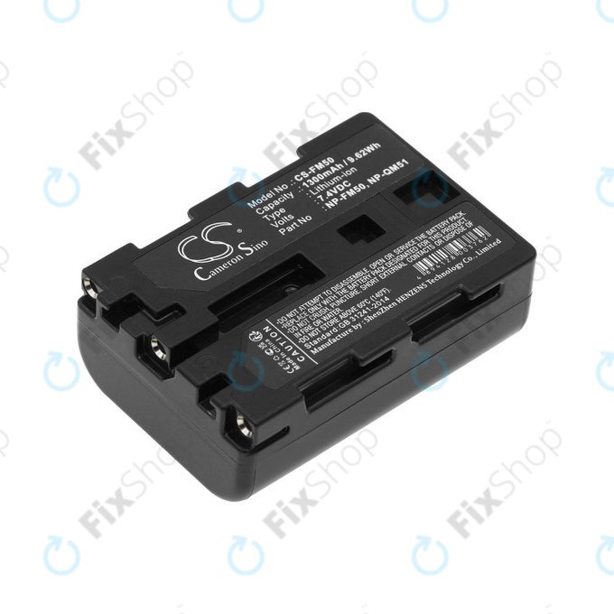 Bateria do Sony CCD-TR108, Cyber-shot DSC-S50, 1300mAh, Li-Ion, 7.4V, NP-QM51, HQ