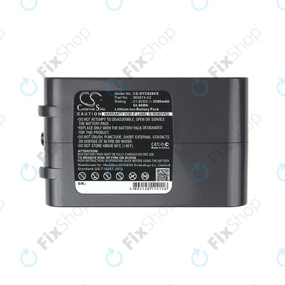 Bateria do Dyson DC-seria, V6, 965874-02, Li-Ion, 21,6V 2500mAh, HQ