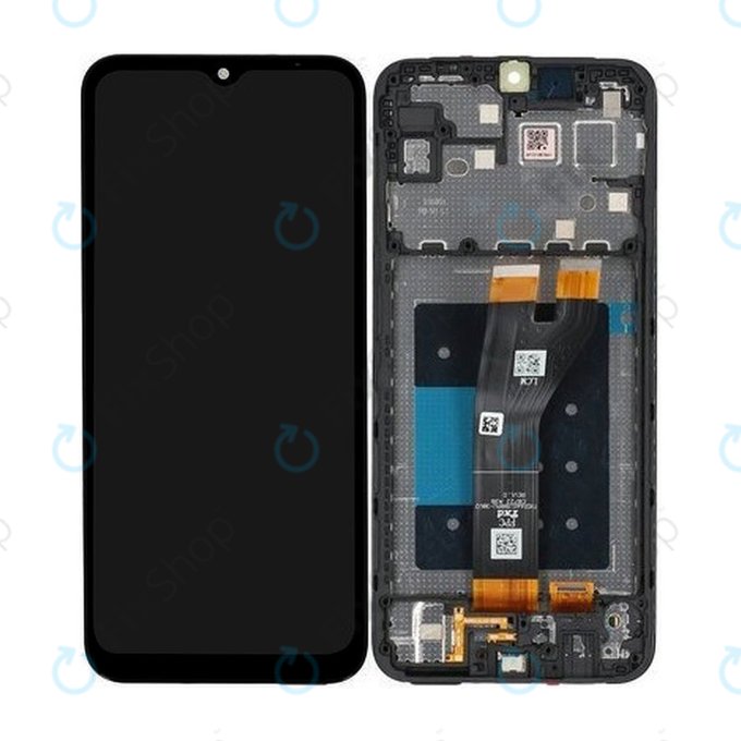 Wyświetlacz do Samsung A14 5G A146B, Ekran dotykowy z ramką, Czarny, Black, GH82-30658A, GH81-23315A, GH81-23640A, Genuine Service Pack
