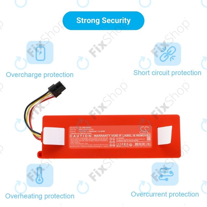 Bateria do Xiaomi Roborock E-seria, Q-seria, S-seria, BRR-2P4S-5200, Li-Ion, 14,4V 5200mAh, HQ