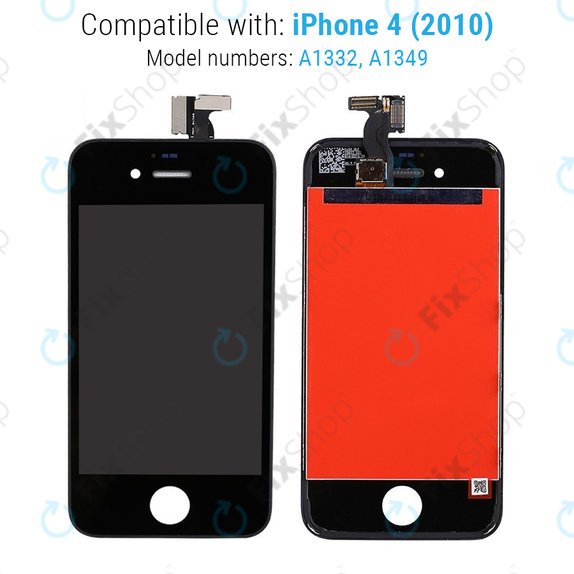 Wyświetlacz dla iPhone 4, Black, Ekran dotykowy z ramką