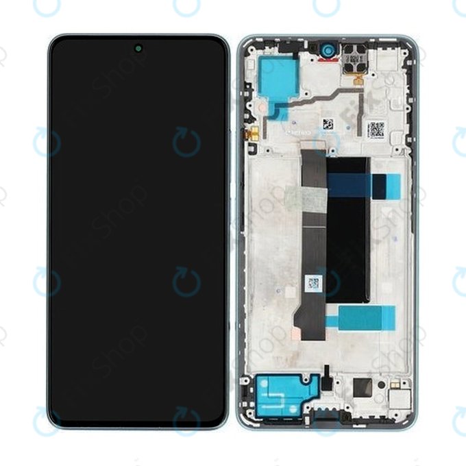 Wyświetlacz do Xiaomi Redmi Note 13 Pro 5G 2312DRA50C, Ekran dotykowy z ramką, Ocean Teal, 5600010N1600, Genuine Service Pack