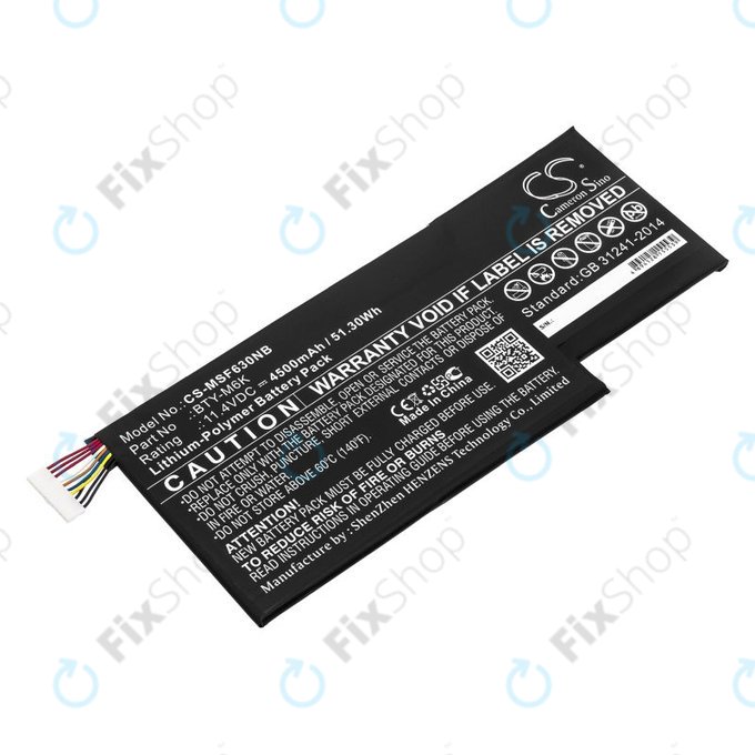 Bateria do MSI GF63, MSI GF75, MSI GS63, 4500mAh, Li-Pol, 11.4V, BTY-M6K, HQ