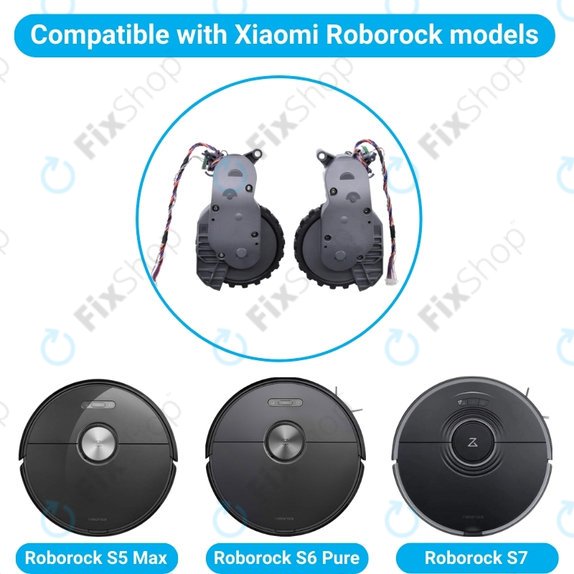 Koło z silnikiem do Xiaomi Roborock S5 Max, S6 Pure, S7, Prawy i Lewy, Szary, Grey