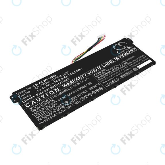 Bateria do Acer ConceptD 3, Spin 5, Swift 3, 5, X, Travelmate Spin P4, 3800mAh, Li-Pol, 15.4V, AP18C7M, HQ