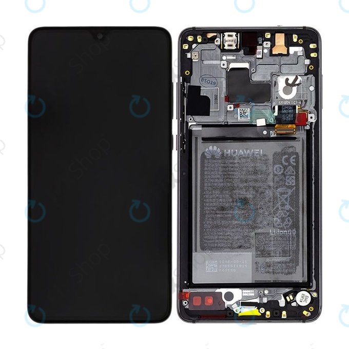 Wyświetlacz do Huawei Mate 20, Ekran dotykowy z ramką i baterią, 02352ETG, Czarny, Black, Genuine Service Pack