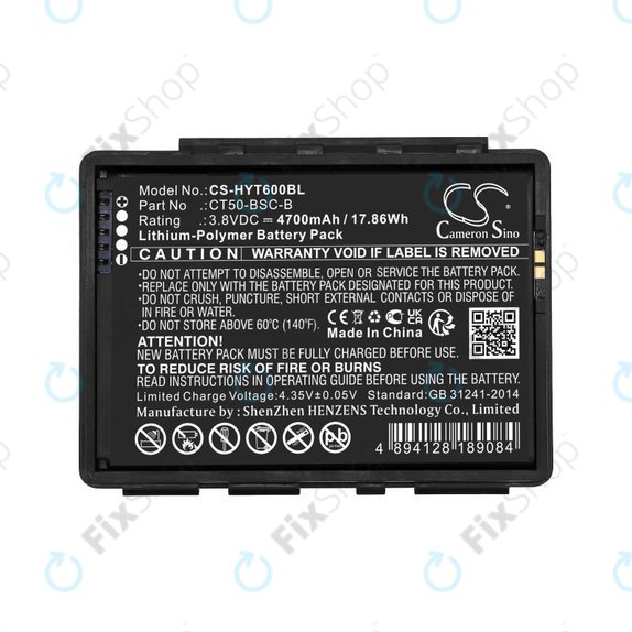 Bateria do Honeywell CT50, Dolphin CT60, 4700mAh, Li-Pol, 3.8V, CT50-BSC-B, HQ