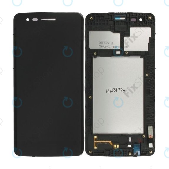 Wyświetlacz do LG K8 M200N (2017), Ekran dotykowy z ramką, Czarny, Black, TFT