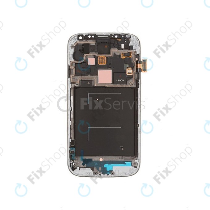 Wyświetlacz OLED do Samsung S4 i9505, Ekran dotykowy z ramką, White Frost