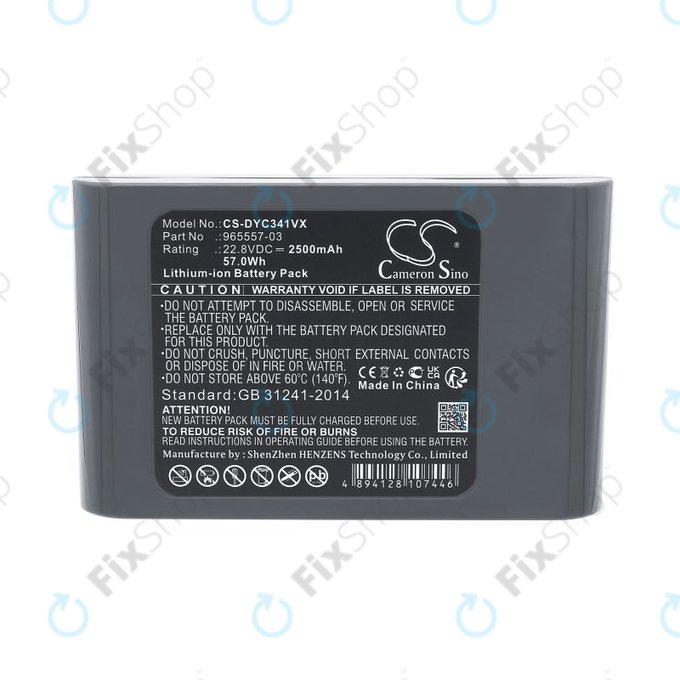 Bateria do Dyson DC31, DC34, DC35, DC44, DC56, 2500mAh, Li-Ion, 22.8V, 965557-03, HQ