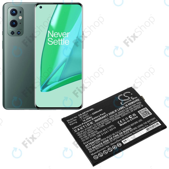 Bateria dla OnePlus 9 Pro LE2121 LE2125, 2200mAh, Li-Pol, 7.4 V, BLP827, HQ