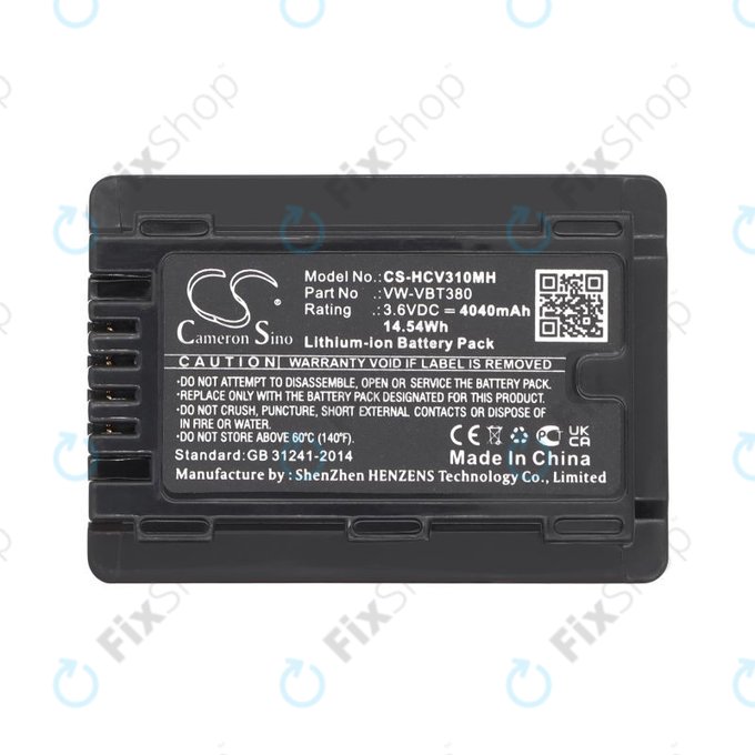 Bateria do Panasonic HC-550EB, 4040mAh, Li-Ion, 3.6V, VW-VBT380, HQ