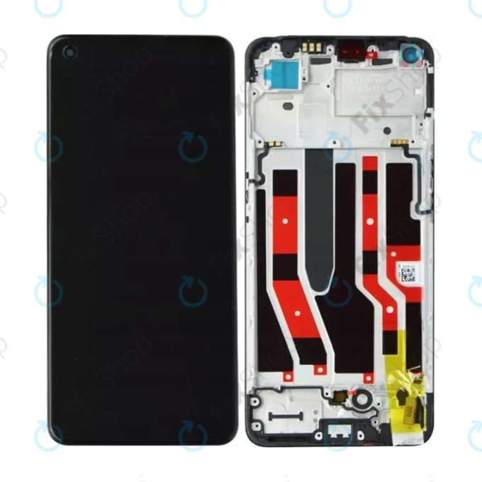 Wyświetlacz OLED do Oppo Reno 7 Lite, Ekran dotykowy z ramką, Cosmic Black
