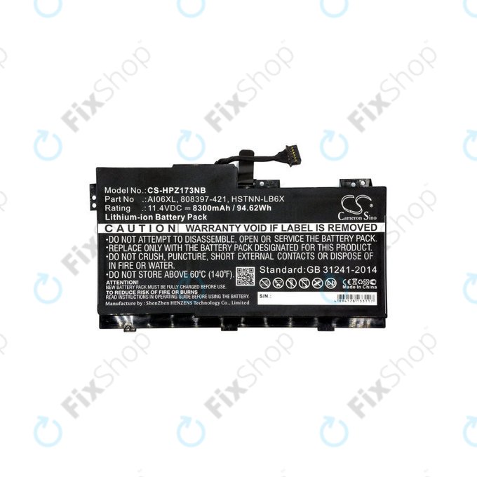 Bateria do HP Zbook 17 G3, 8300mAh, Li-Ion, 11.4V, AI06XL, HQ