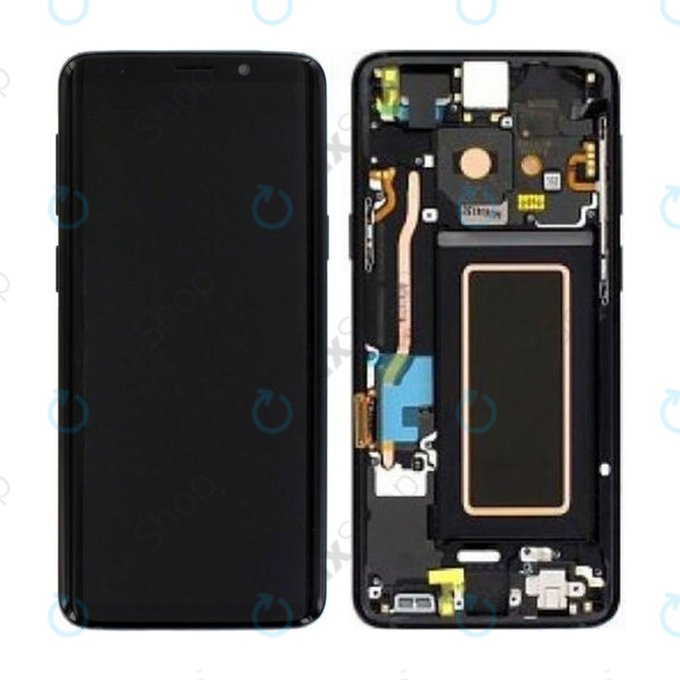 Wyświetlacz do Samsung S9 G960F, Ekran dotykowy z ramką, GH97-21696A, GH97-21697A, GH97-21724A, Midnight Black, Genuine Service Pack