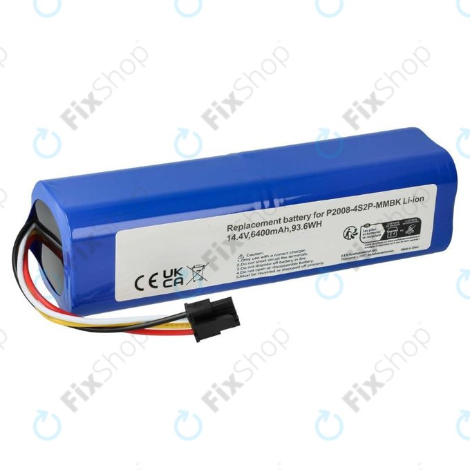 Bateria do Xiaomi Dreame L10s Pro, Ultra, L20 Ultra, Mi Robot Vacuum Mop 2 Ultra, Roidmi EVE Max, P2008-4S2P-MMBK, Li-Ion, 14,4V 6400mAh