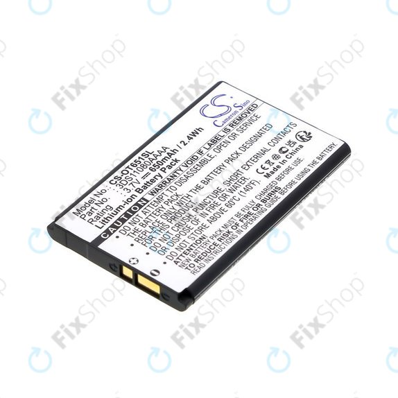 Bateria do Alcatel Lollipops, 650mAh, Li-Ion, 3.7V, 3DS11080AAAA, HQ