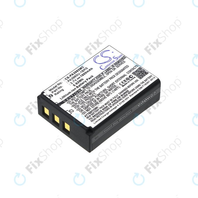 Bateria do Toshiba Camileo X200, X400, 1600mAh, Li-Ion, 3.7V, PA3985, HQ
