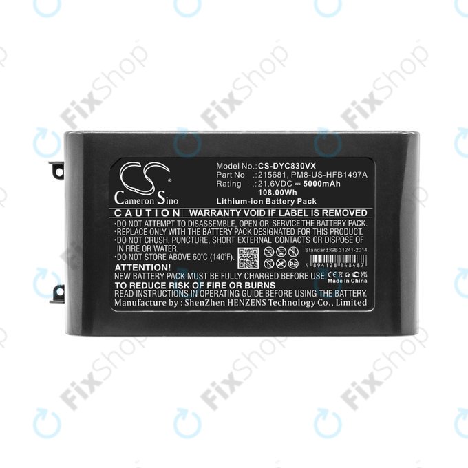 Bateria do Dyson V8, 215681, PM8-US-HFB1497A, Li-Ion, 21,6V 5000mAh, HQ