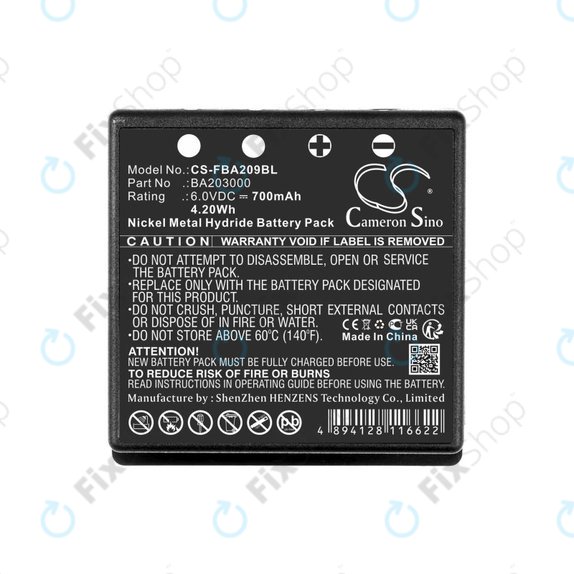 Bateria do HBC Radiomatic Eco, 700mAh, Ni-MH, 6V, BA209060, HQ